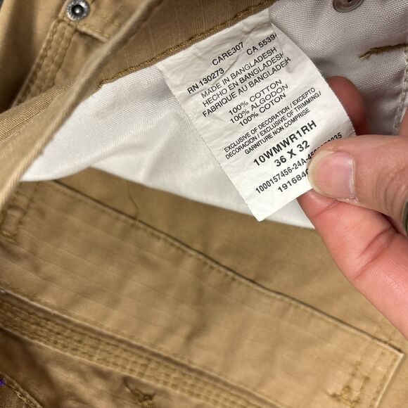 Wrangler Pants Workwear Cargo Utility Carpenter Men's 10WMWR1RH Size 36x32 - Picture 3 of 7